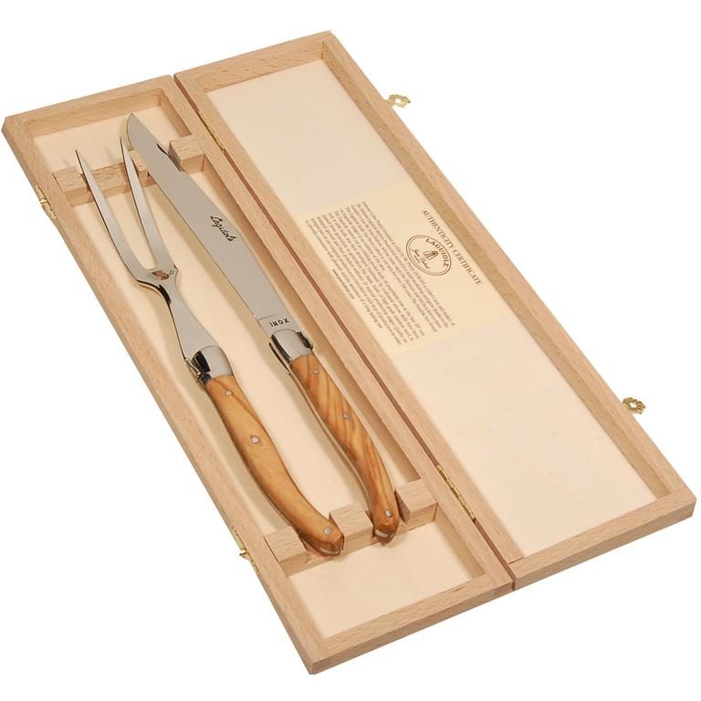Coffret hêtre Service à découper LAGUIOLE 2 pièces DOZORME