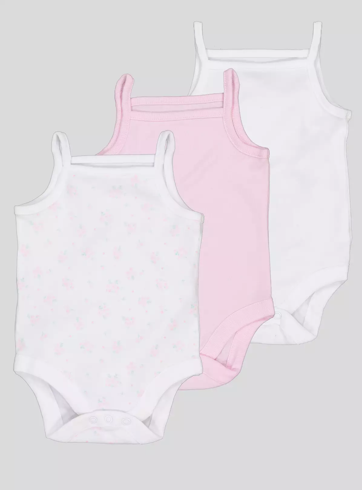 Multicoloured Strappy Bodysuits 3 Pack – 6-9 months