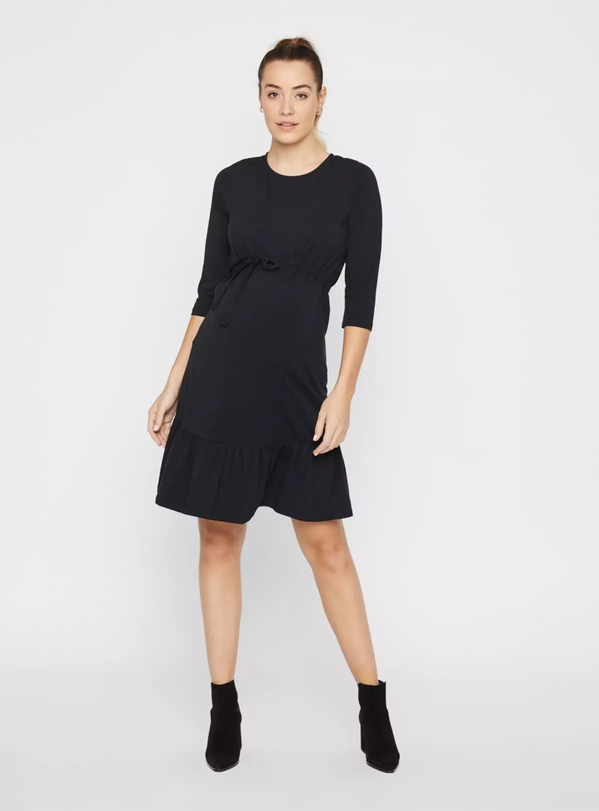 Black Jersey Midi Length Maternity Dress – 10