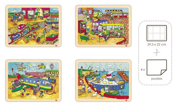 SET DE 4 PUZZLES – LES TRANSPORTS