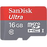 Carte mémoire Micro SD SanDisk Ultra Android + Adaptateur SD Class 10 16 Go Noir – 1