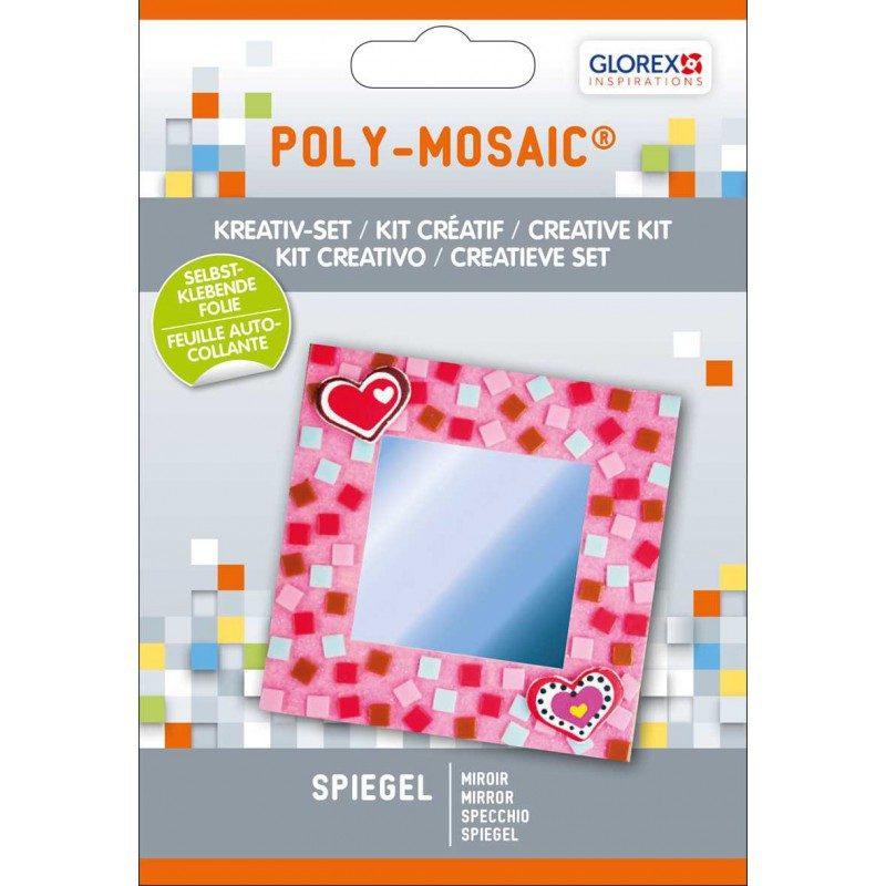 Kit Créatif Poly-Mosaic Miroir avec coeurs – Glorex