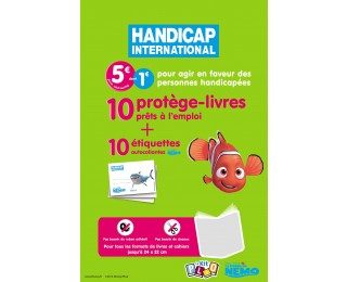 10 Feuilles couvre-livres – HANDICAP INTERNATIONAL – 0,70x5m – Transparent