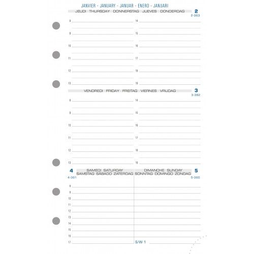 Recharge agenda Exatime 17 – EXACOMPTA – janvier à décembre