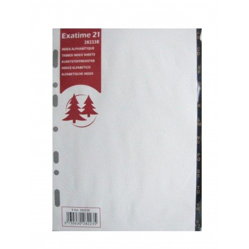 Recharge Exatime 21 – EXACOMPTA – Index Alphabétique – Blanc