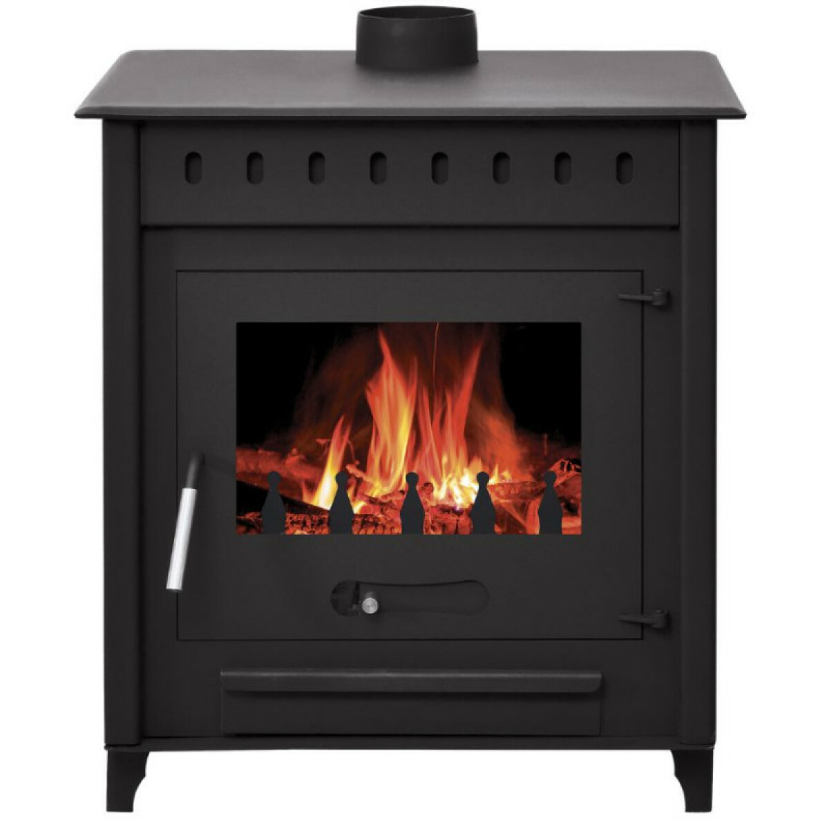 POÊLE À BOIS ALESSIA 14KW | BÛCHES 55CM – Noir