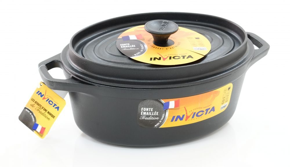 Cocotte Invicta en fonte ovale – Mijoteuse Noire