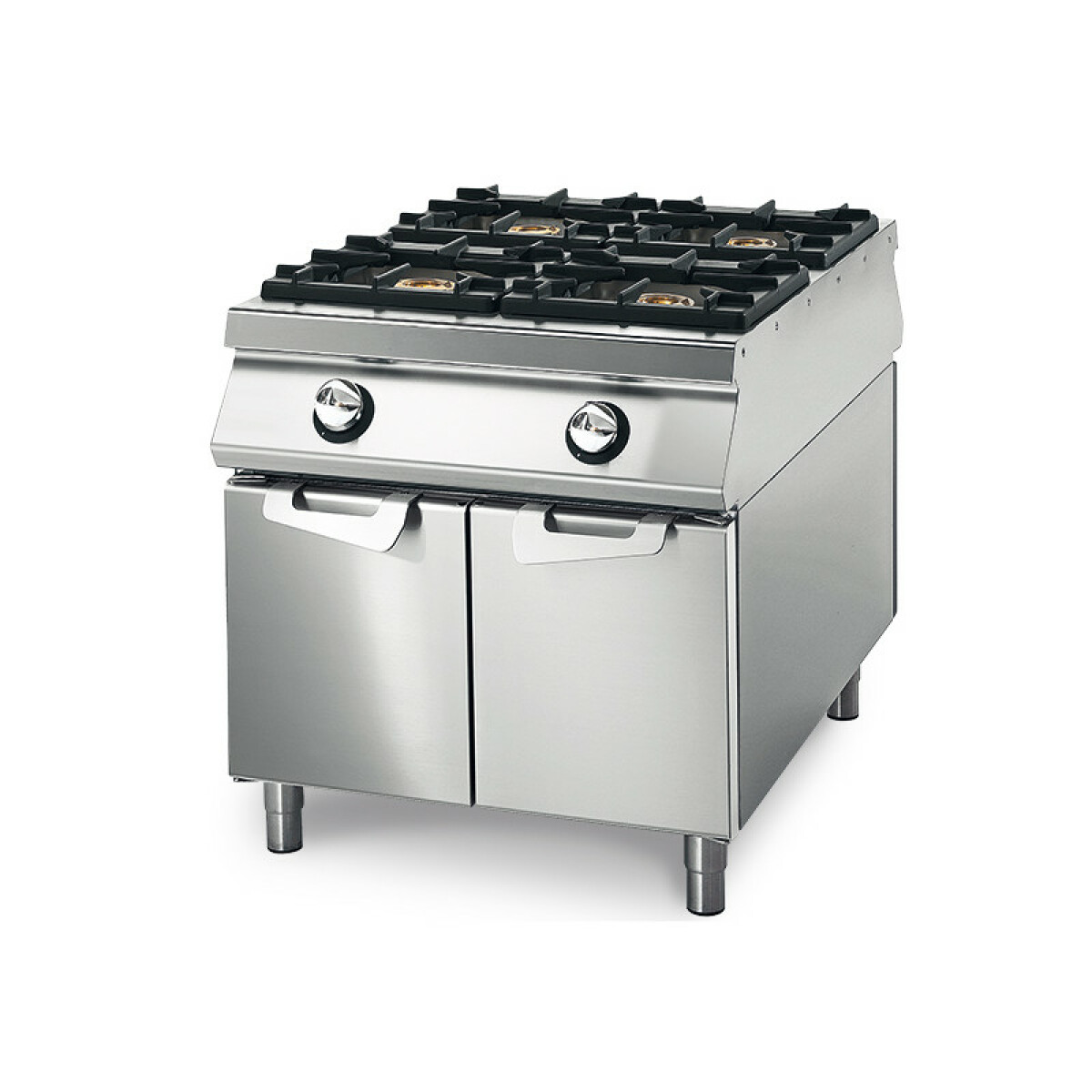 Cuisinière à Gaz avec 4 Brûleurs sur Coffre avec Portes, Tableau de Contrôle sur Deux Côtés – Virtus