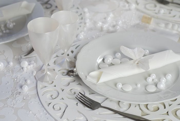 Verre à Vin plastique Blanc Nacré par 6