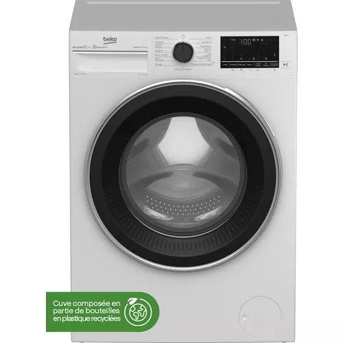 Lave linge hublot Beko B3WFT5104110W SteamCure