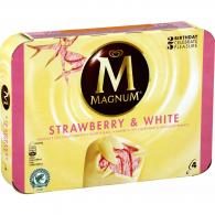 Glaces fraise chocolat blanc Magnum