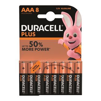Pile Alcaline AAA LR3 Duracell Plus Power – Blister de 8