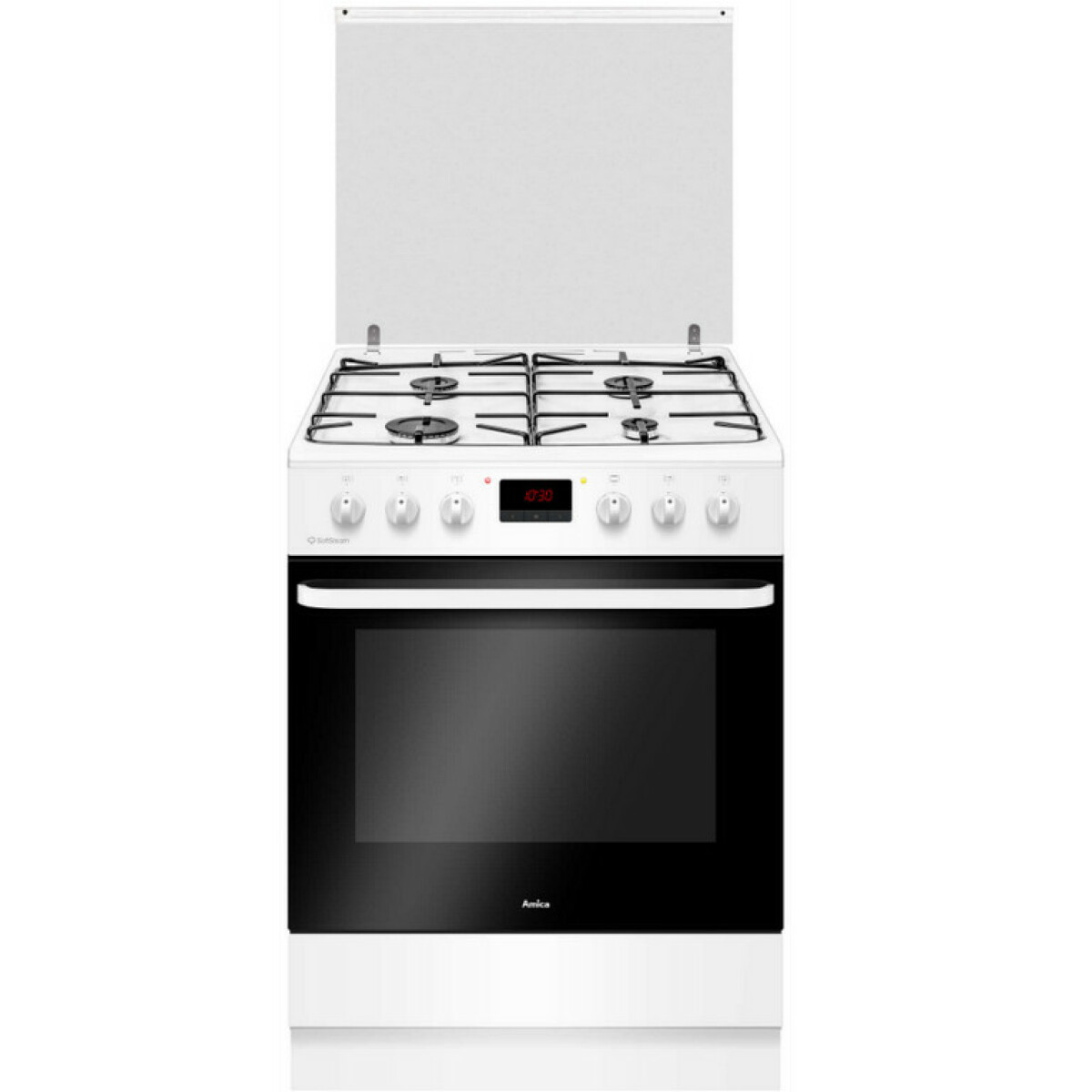 Cuisinière gaz 65l 4 feux blanc – acm6004vb – AMICA