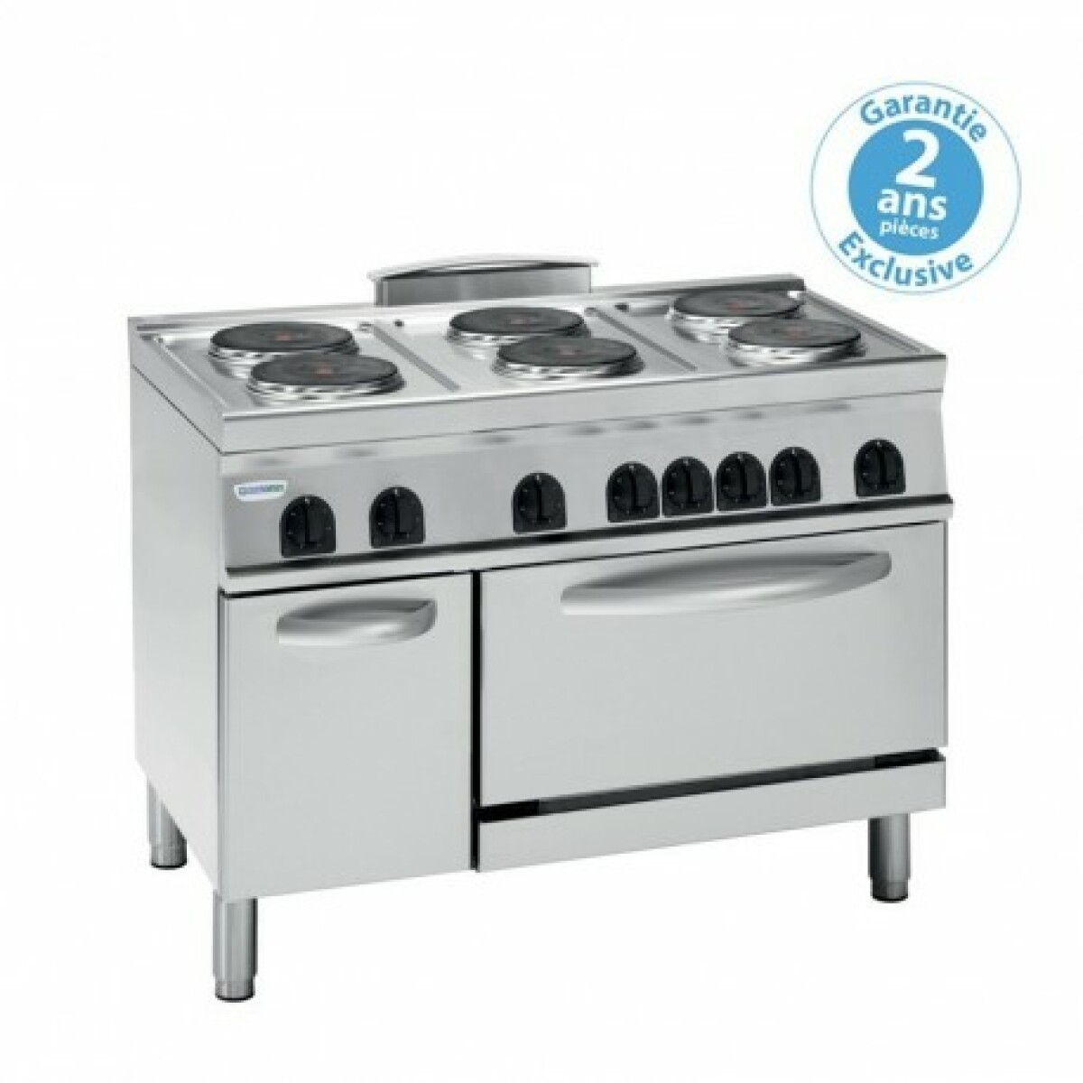 Fourneau avec four électrique ventilé GN 1/1 – 6 plaques rondes et placard – gamme 700 – modules 400 – Tecnoinox
