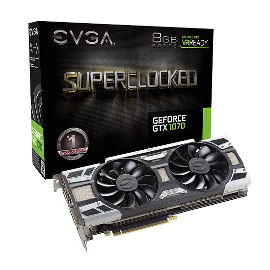 EVGA GeForce GTX 1070 SC Gaming ACX 3.0 – 8 Go GeForce GTX 1070, 1594 MHz, PCI-Express 16x, 8 Go, 8008 MHz