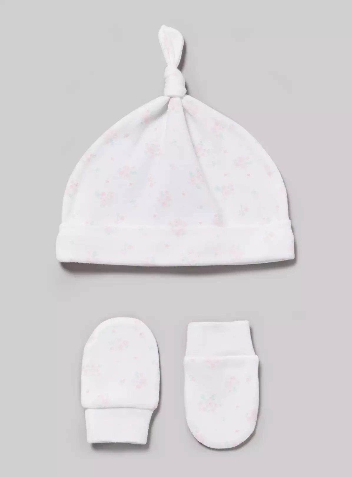 Pink Scratch Mitt & Tie Top Hat Set – Up to 3 mths