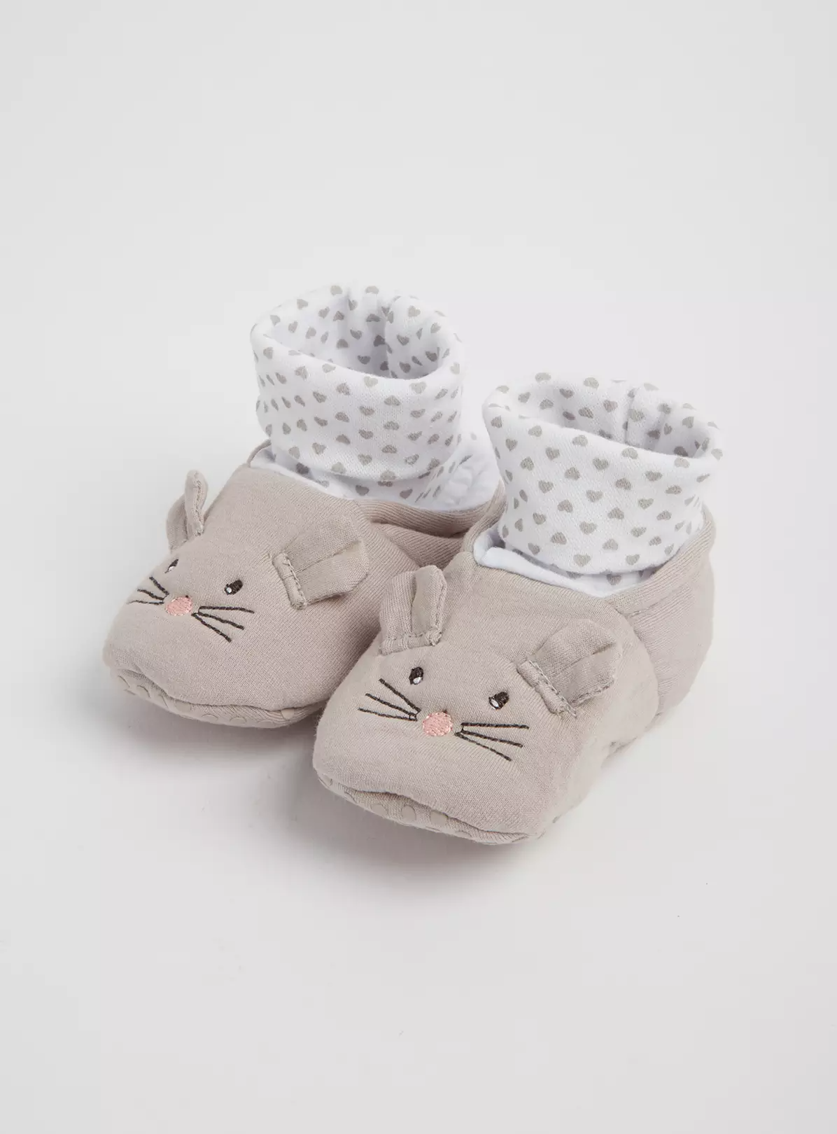 Grey Mouse Booties – 3-6 months