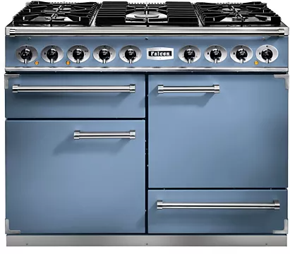 Piano de cuisson gaz Falcon Semi Pro DELUXE 110 BLEU DE CHINE NICKEL P