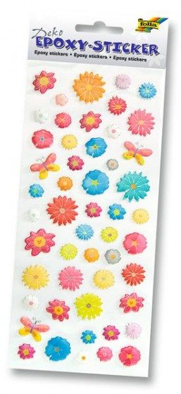 41 STICKERS ÉPOXY FLEURS