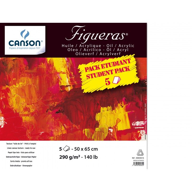 Papier Figueras 290g/m² 50x65cm 5 feuilles – Canson