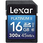 Carte mémoire Micro SD Lexar Platinum II 300x Class 10 16 GB Noir – 1