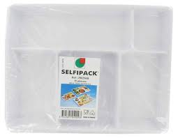 Plateau repas plastique SELFIPACK 5 compartiments par 50