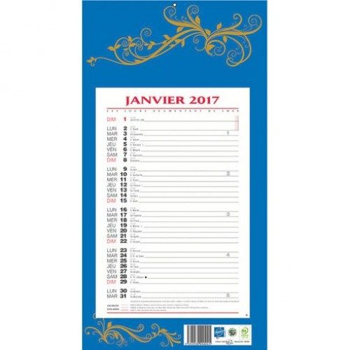Calendrier mensuel – BOUCHUT – 19×36 cm