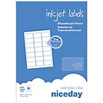 100 Feuilles A4 adresse coins arrondis – Niceday – (21 étiquettes par feuille) – Jet d’encre 63,5 x 38,1 mm
