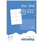 Étiquettes d’adresses 8 étiquettes par feuille Niceday 105 (H) x 72 (l) mm Blanc – 800/Paquet