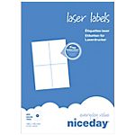 Étiquettes d’adresses 4 étiquettes par feuille Niceday 105 (H) x 148 (l) mm Blanc – 400/Paquet