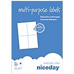 100 Feuilles adresse multifonctions – Niceday – format A4 4étiquettes par feuille de 105 x 148 mm