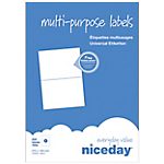 100 Feuilles adresse multifonctions – Niceday – format A4 2 étiquettes par feuille de 210 x 148 mm