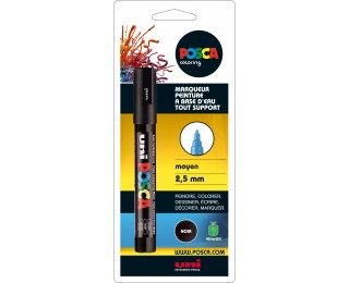 Marqueur peinture tout support – UNI POSCA – Pointe moyenne 2,5mm – Noir
