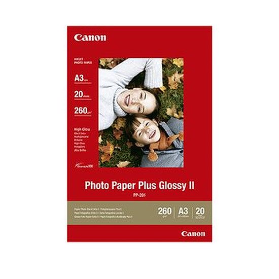 Canon Papier photo plus glacé A3 – PP-201 29,7 x 42 cm (A3), 260 g/m², 20 feuilles
