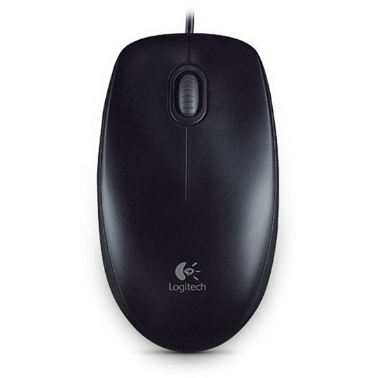 Logitech B100 – Noir Bureautique, Capteur optique, Filaire, Ambidextre, 800 dpi, 3 boutons