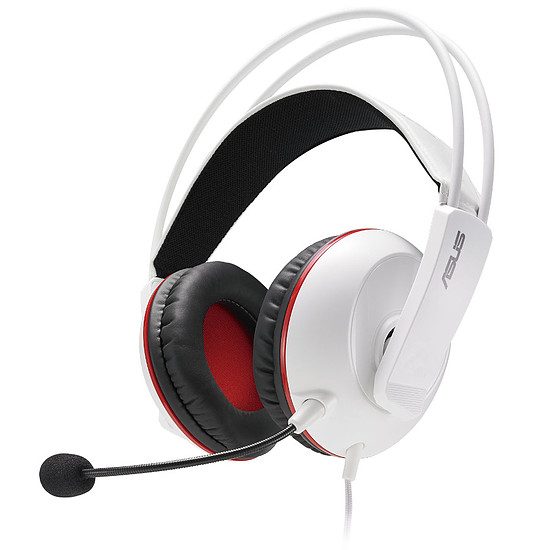 Asus Cerberus – Blanc Jeux, Stéréo, Circum-aural (englobe les oreilles), Néodyme de 60 mm, 2x 3,5 mm, Compatible PC, PS4