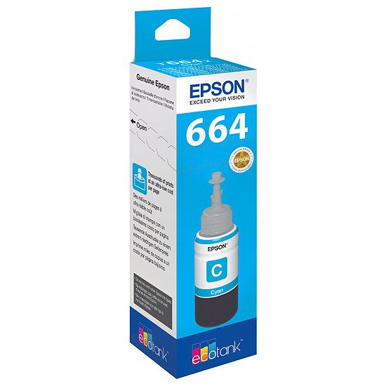 Epson 664 Bouteille d’encre cyan EcoTank C13T664240