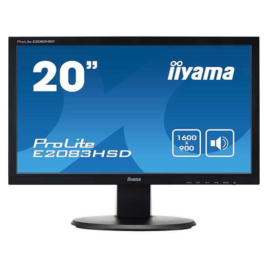Iiyama ProLite E2083HSD-B1 19,5″ (49,4 cm), TN, Large (16:9), 1600 x 900 (WSXGA), 60 Hz, VGA (x1), DVI-D (x1)