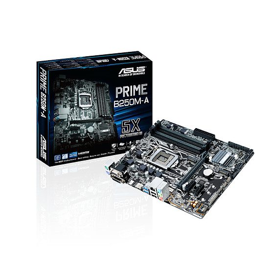 Asus PRIME B250M-A Jeu, Socket 1151, Intel B250, 1 port PCI-Express 16x, 2400 MHz (DDR4), SATA Revision 3.0 (6 Gb/s), 1 port