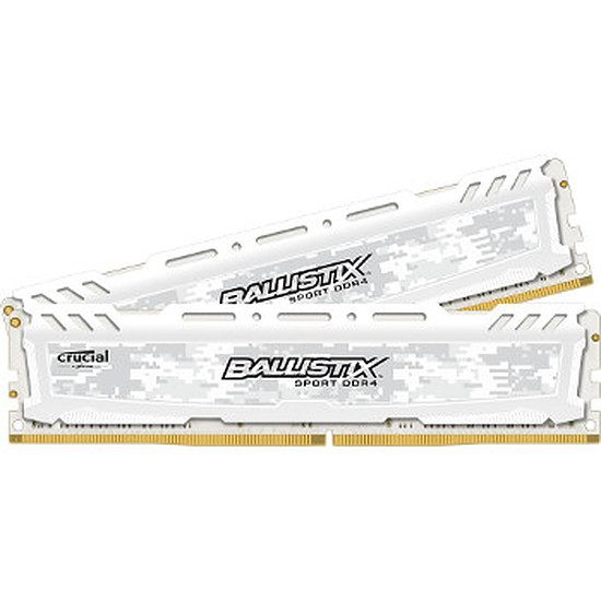Ballistix Sport LT White DDR4 2 x 4 Go 2666 MHz CAS 16 SR RAM PC, DDR4, 8 Go, 2666 MHz – PC21300, 16-18-18, 1,20 Volts, BLS2C4G4D26BFSC