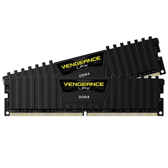 Corsair Vengeance LPX Black DDR4 2 x 4 Go 2400 MHz CAS 14 RAM PC, DDR4, 8 Go, 2400 MHz – PC19200, 14-16-16-31, 1,20 Volts, CMK8GX4M2D2400C14