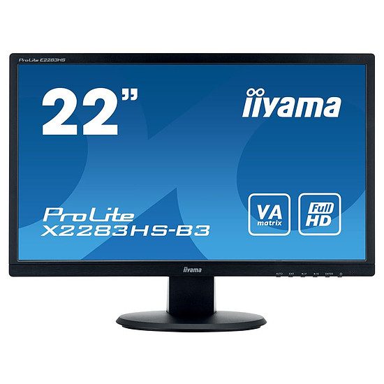 Iiyama ProLite X2283HS-B3 21,5″ (55 cm), VA, Large (16:9), 1920 x 1080 (FHD), 4 ms, 75 Hz, VGA (x1), HDMI (x1), DisplayPort (x1)