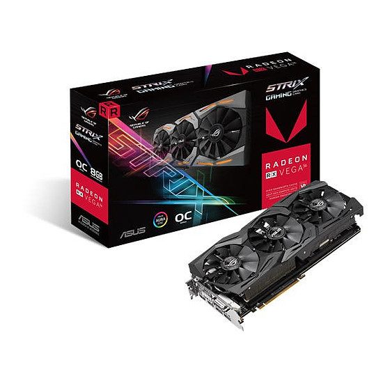 Asus ROG Strix Radeon RX VEGA 56 O8G Gaming – 8 Go Radeon RX Vega 56, 1297 MHz, PCI-Express 16x, 8 Go, 800 MHz