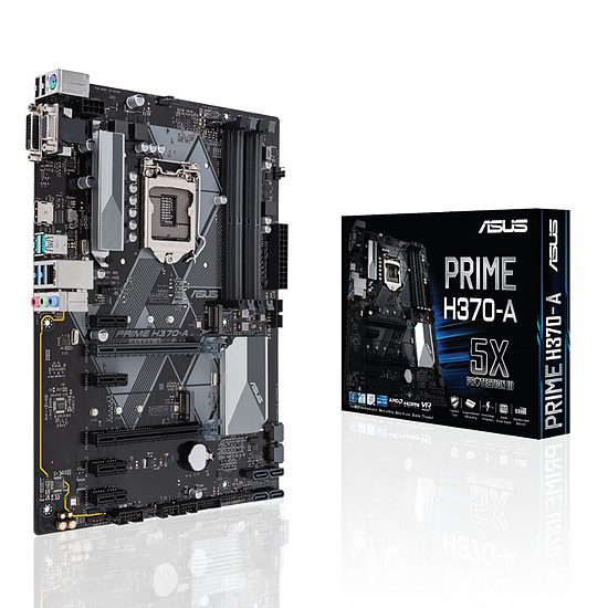 Asus PRIME H370-A Socket 1151, Intel H370, 2 ports PCI-Express 16x, 2666 MHz (DDR4), SATA Revision 3.0 (6 Gb/s), 1 port M.2
