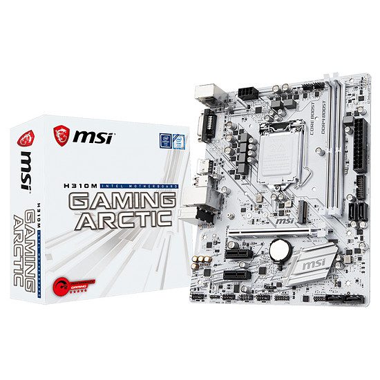 MSI H310M GAMING ARCTIC Jeu, Socket 1151, Intel H310, 1 port PCI-Express 16x, 2666 MHz (DDR4), SATA Revision 3.0 (6 Gb/s), 1 port