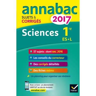 Annales Annabac 2017 Sciences 1ère ES, L
