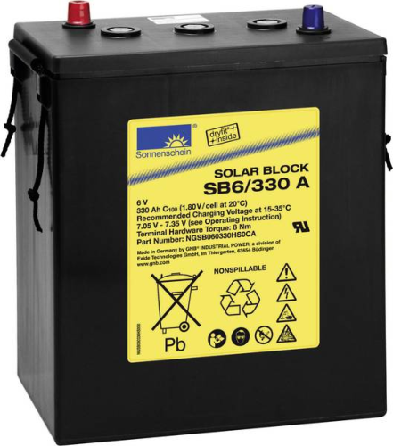 BATTERIE GEL 6 V 330 AH – SB6/330A SOLAR BLOCK SONNENSCHEIN