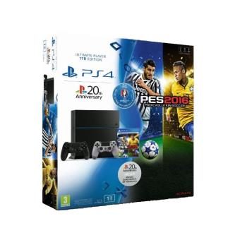 Console PS4 Sony 1 To Noire + 2 Manettes Dual Shock + PES Euro 2016