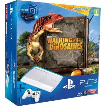 Console Sony PS3 Ultra Slim 12 Go + Wonderbook + Sur la Terre des Dinosaures + Pack Découverte Move