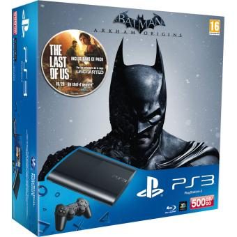 Console Sony PS3 Ultra Slim 500 Go Sony + Batman Arkham Origins + Last of Us